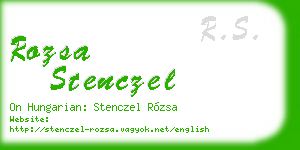 rozsa stenczel business card